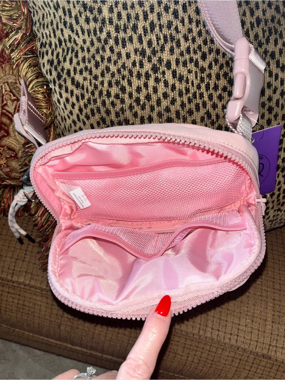 Iris & Rainbow Light Pink Quilted Crossbody